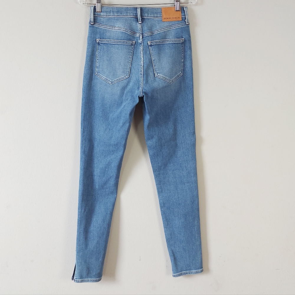 Aritzia Denim Forum The Lola High Rise Skinny Jeans Split Hem Size 28 Stretch - Picture 3 of 9